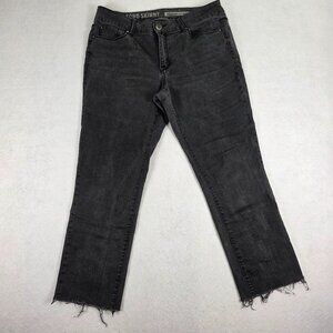 DKNY Soho Skinny Raw‎ Hem Black Jeans Size 12